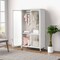 Costway Storage Wardrobe Cabinet Mobile Armoire Closet with Hanging Rod & Adjustable Shelf